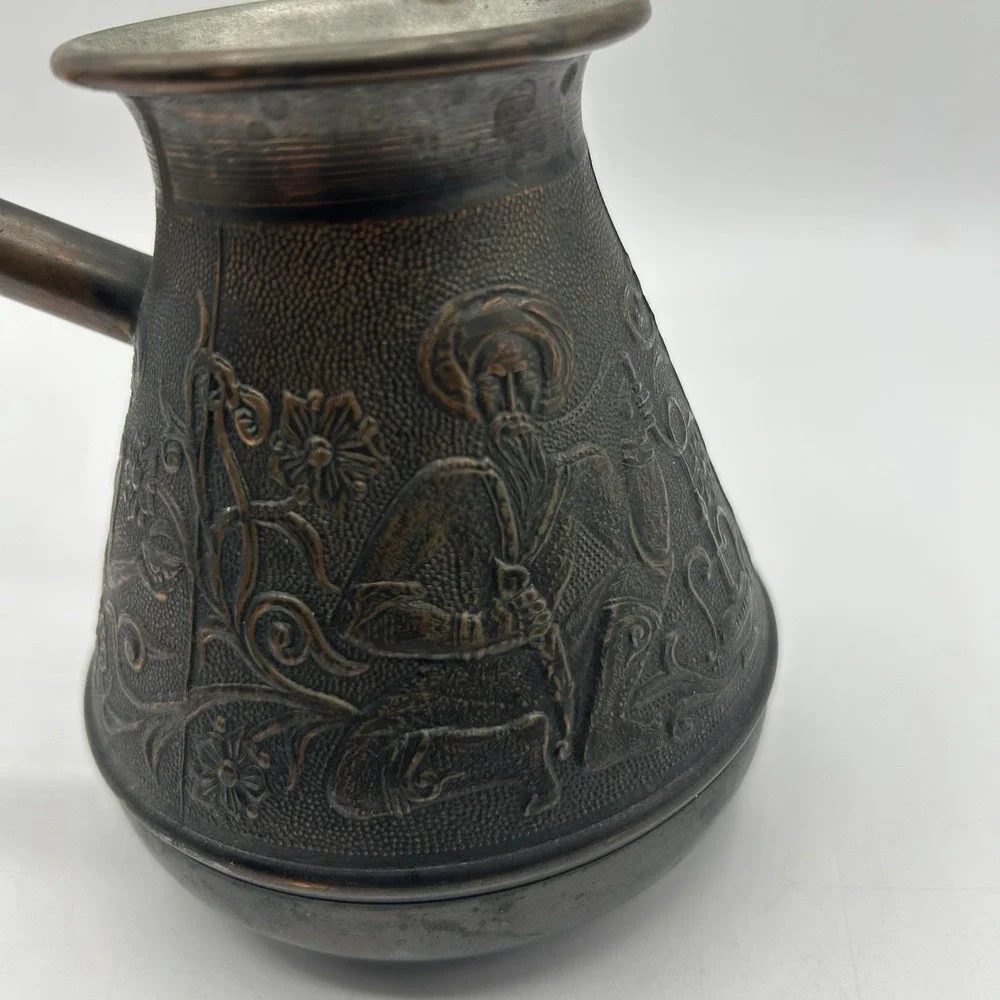 Vintage ARMENIAN COFFEE MAKER IBRIK CEZVE‎ Copper Turk Stanitsa Handmade